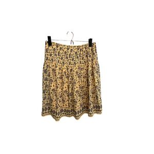 New Max Studio Women's Yellow Brown Floral Skirt, Size M